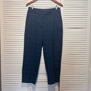 A New Day Dress Pants Blue Windowpane Plaid High Rise Preppy Office Size 4